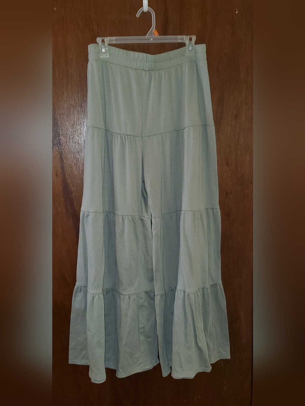 Derek Heart Green Ruffle Wide Leg Pants Sz Xl